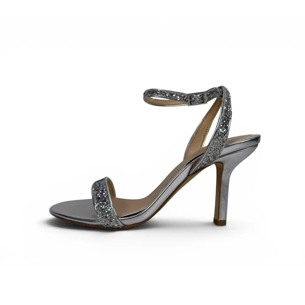 Badgley Mischka OJAI II  High Heels Womens 6 Metallic Smoke Glitter Evening Shoe